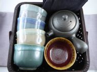 Tea service with basket